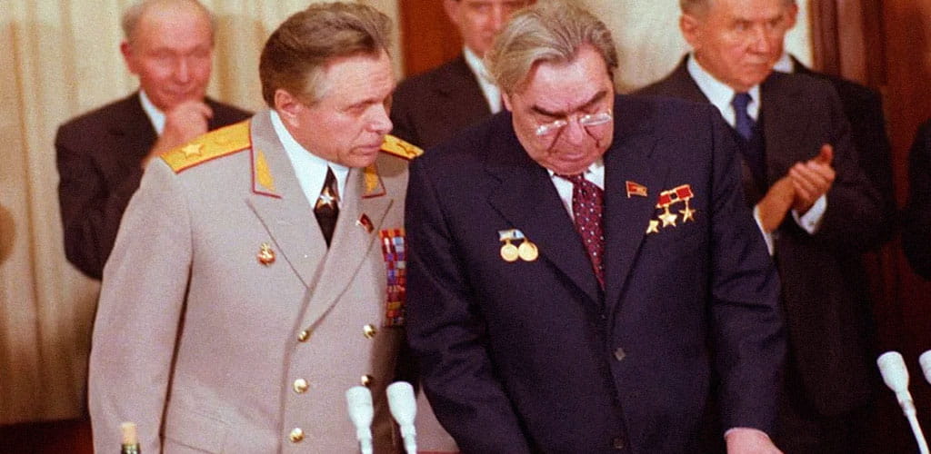 Николай Щелоков и Леонид Брежнев